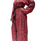 Kimono de seda india estampado rojo coral – comercio ético