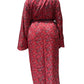 Kimono de seda india estampado rojo coral – comercio ético