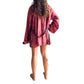 Kimono de seda india estampado rojo coral – comercio ético