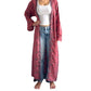 Kimono de seda india estampado rojo coral – comercio ético