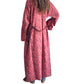 Kimono de seda india estampado rojo coral – comercio ético