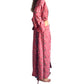 Kimono de seda india estampado rojo coral – comercio ético