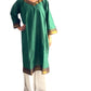 Kurti de South Cotton Verde con Cenefas Doradas