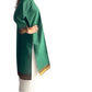 Kurti de South Cotton Verde con Cenefas Doradas