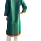 Kurti de South Cotton Verde con Cenefas Doradas