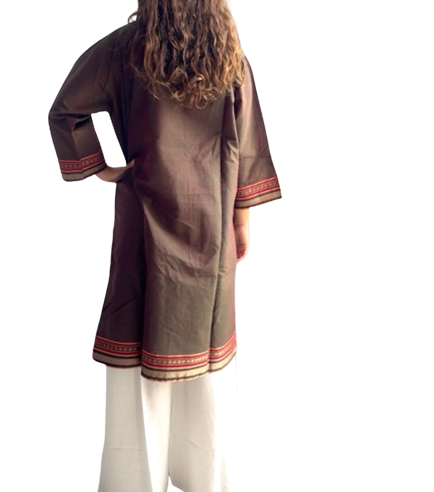 Kurti de South Cotton Marrón Malva Tornasolado