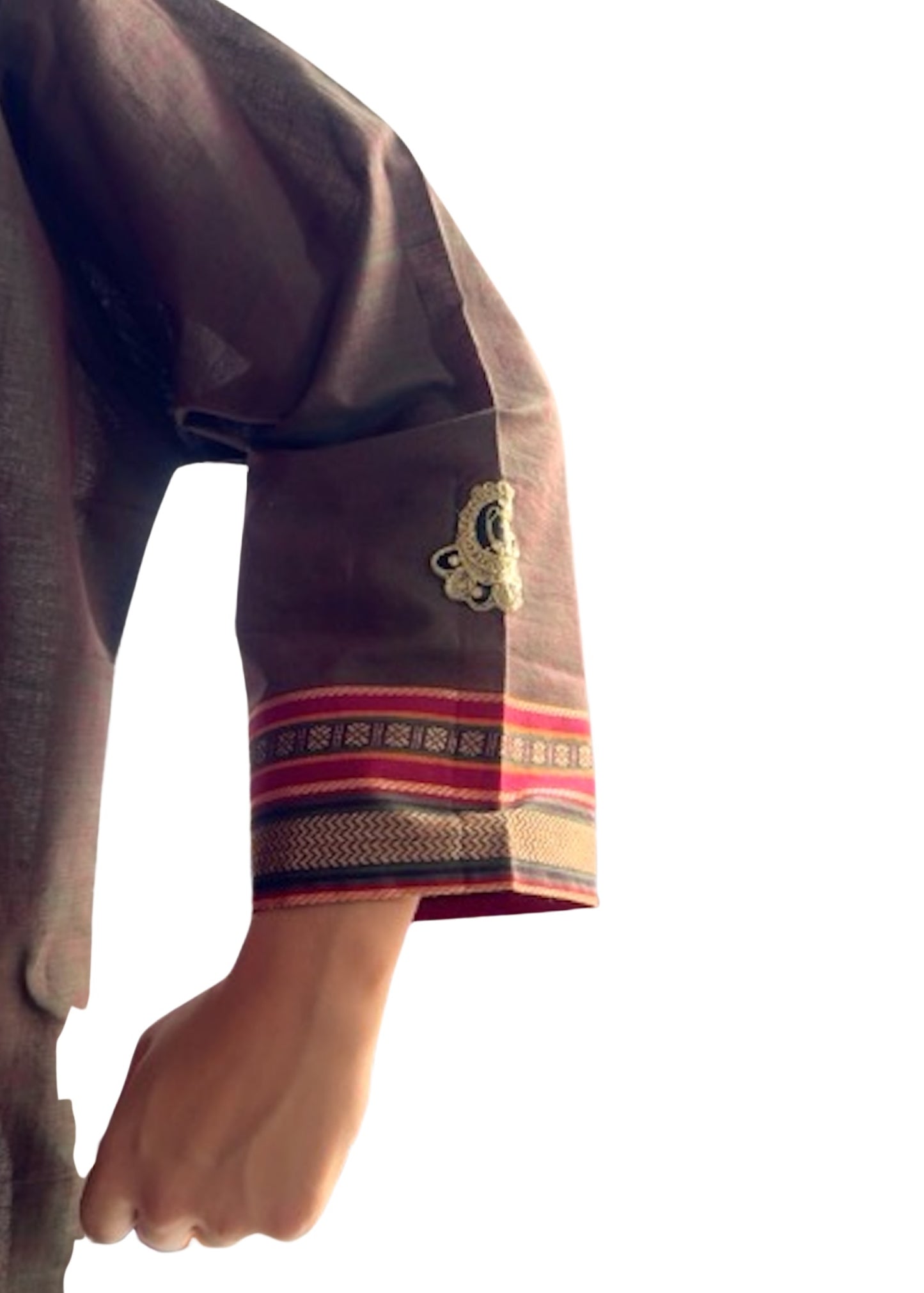 Kurti de South Cotton Marrón Malva Tornasolado