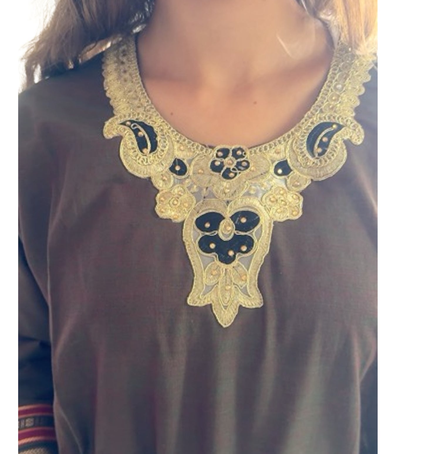 Kurti de South Cotton Marrón Malva Tornasolado