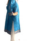 Kurti de South Cotton Azul con Escote Bordado