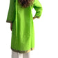 Kurti de South Cotton Verde Manzana con Escote Bordado