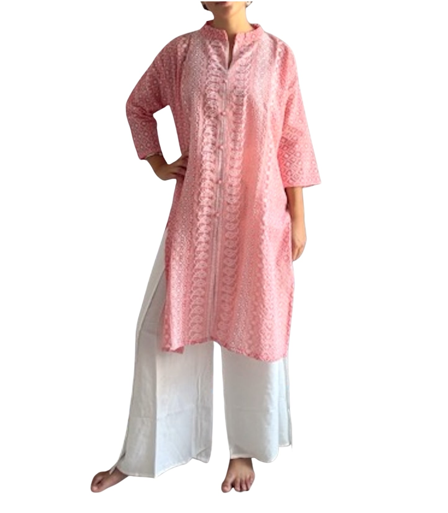 Camisola étnica (kurti) coral