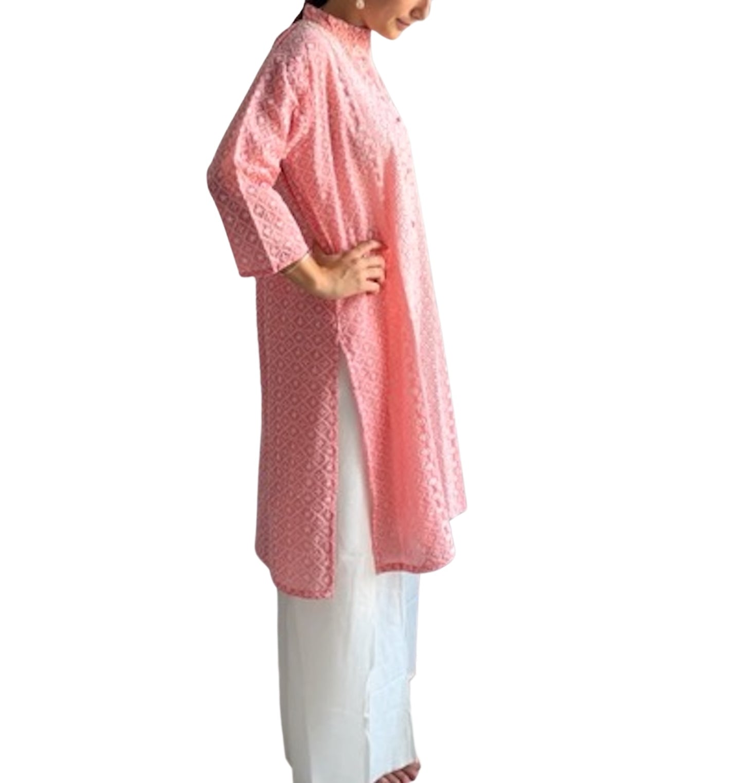 Camisola étnica (kurti) coral