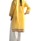 Kurti de South Cotton Amarillo con Escote Bordado