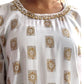 Kurti Blanco con Estampado Dorado