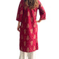 Kurti Estampado Granate — Motivos Ikat