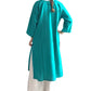 Kurti Verde Esmeralda con Escote Bordado