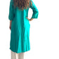Kurti Verde con Escote Bordado