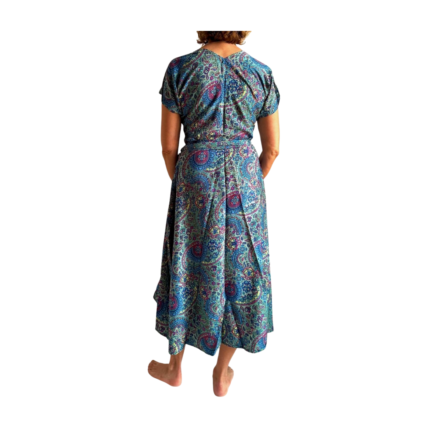 Vestido indio estampado de seda