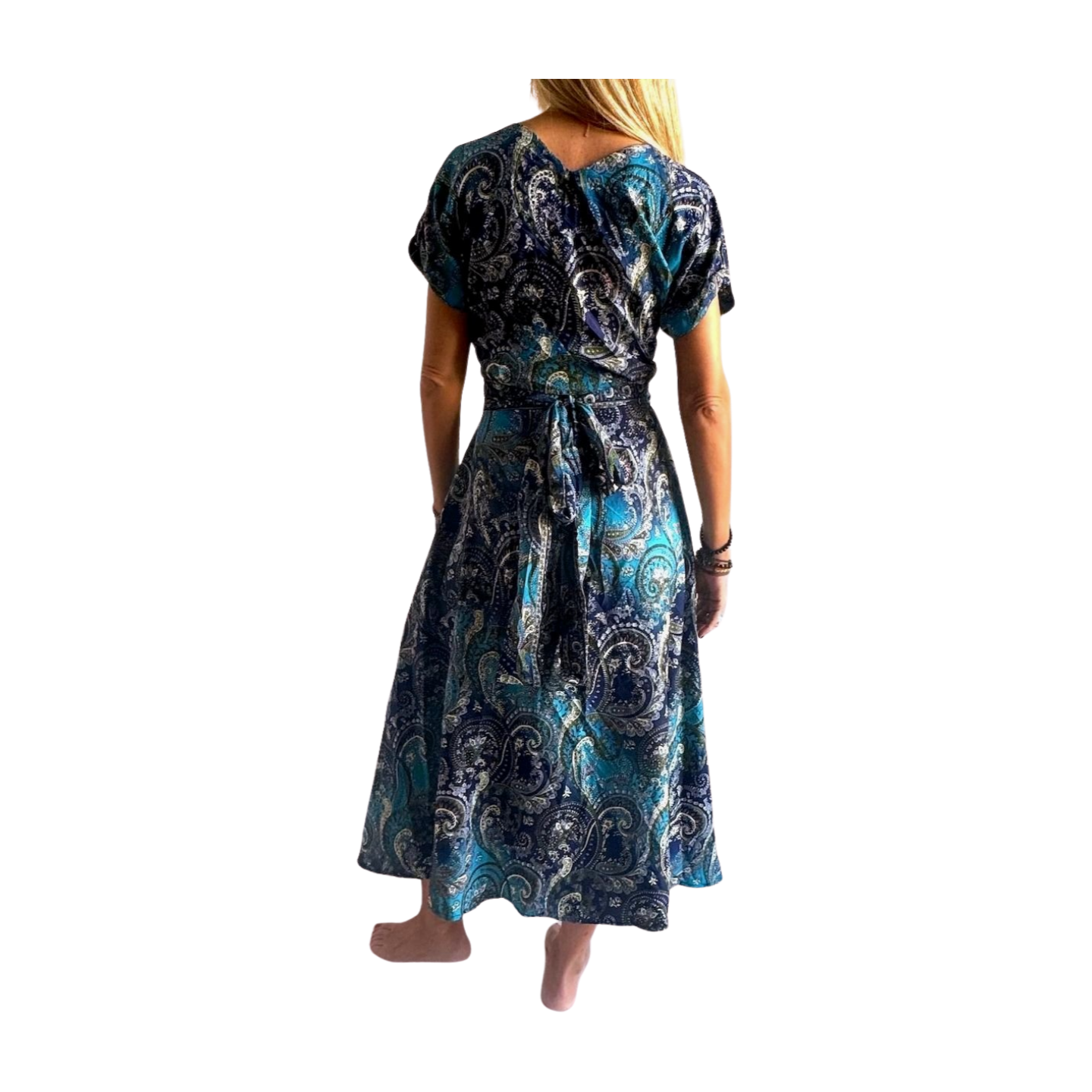 Vestido indio estampado de seda