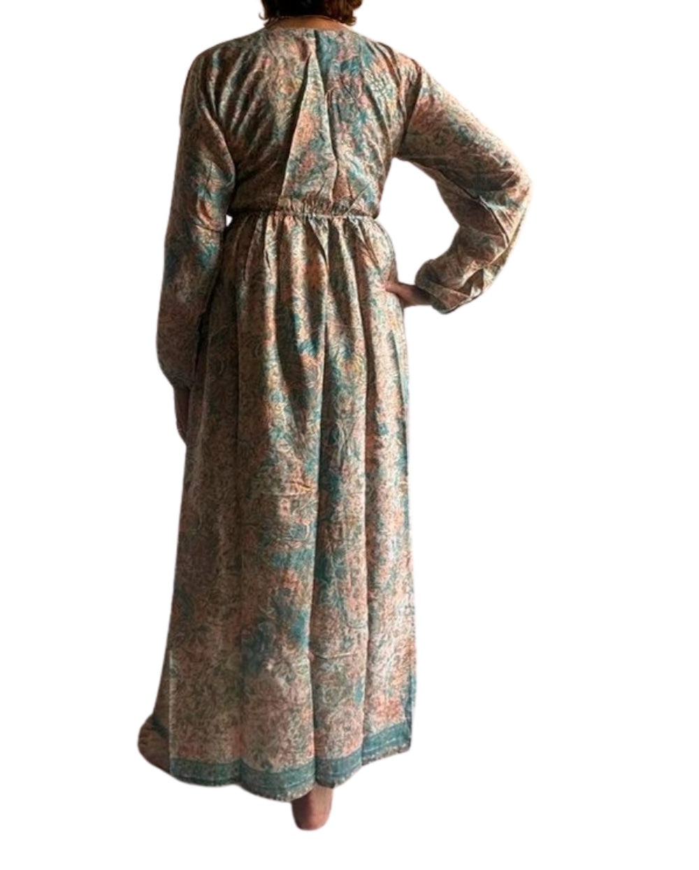 Vestido indio estampado de seda