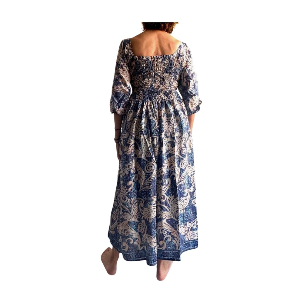 Vestido indio estampado de seda