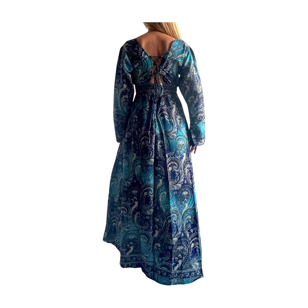 Vestido indio estampado de seda