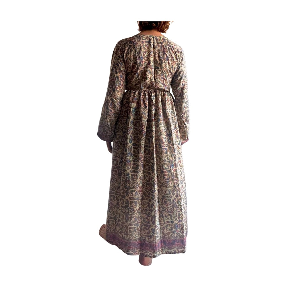 Vestido indio estampado de seda