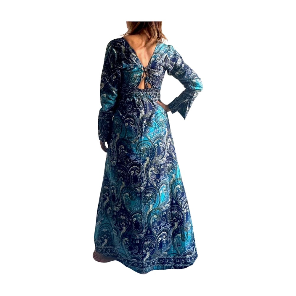 Vestido indio estampado de seda