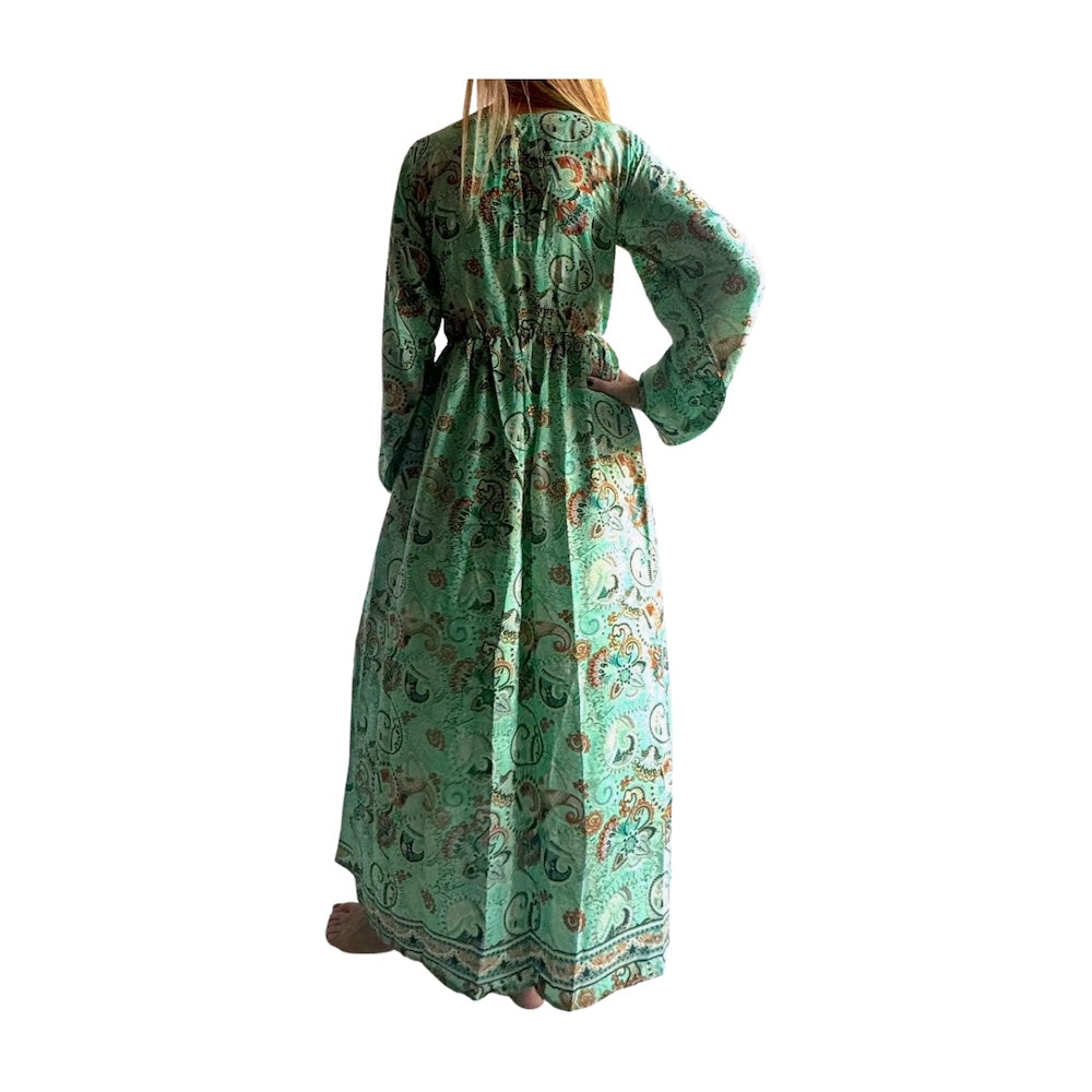 Vestido indio estampado de seda