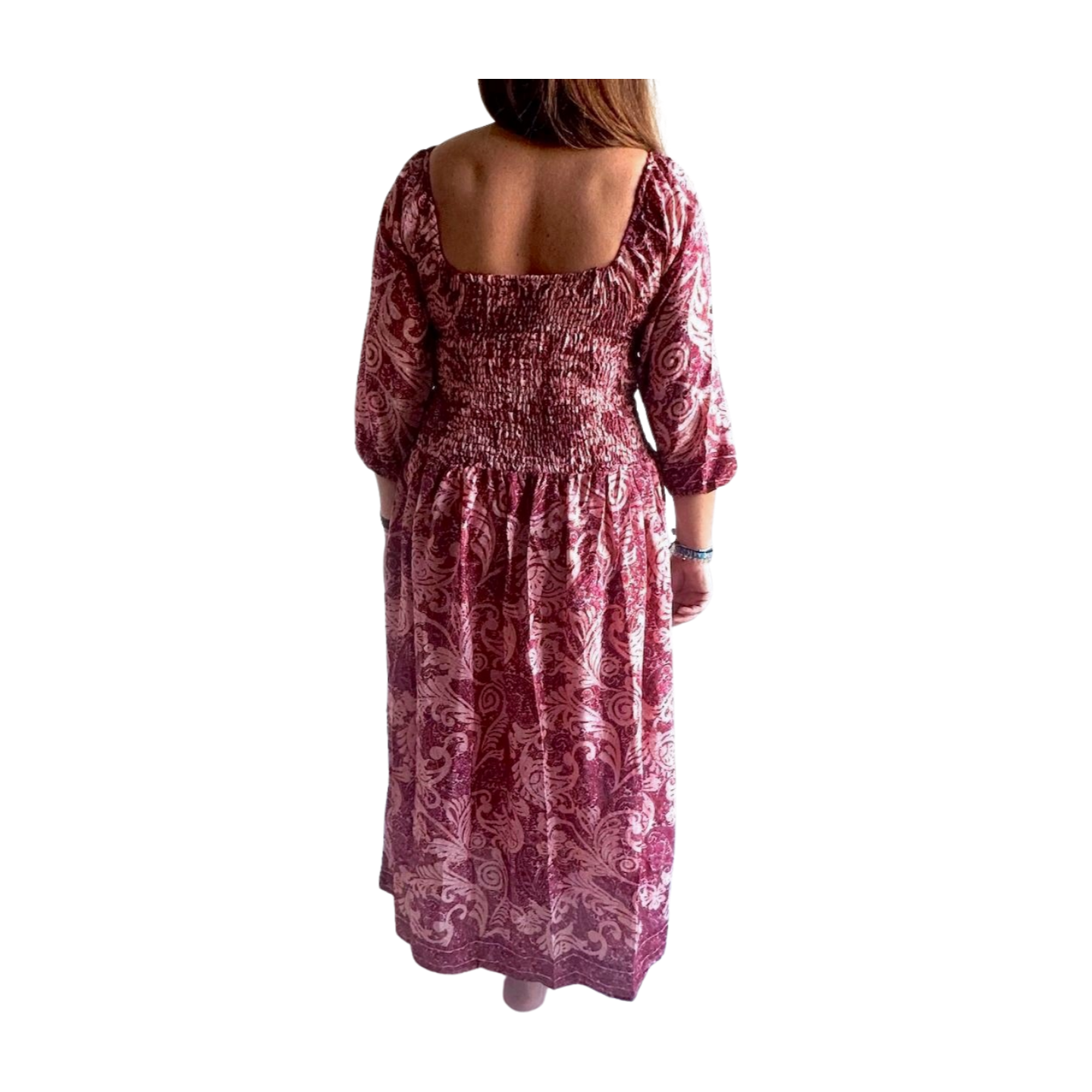 Vestido indio estampado de seda