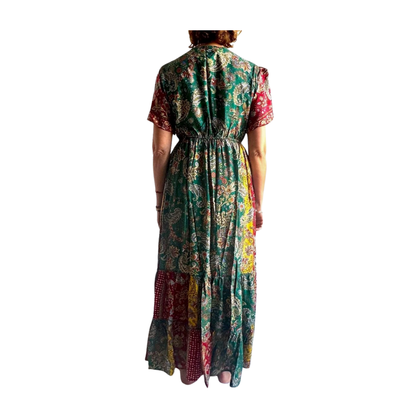 Vestido indio estampado de seda