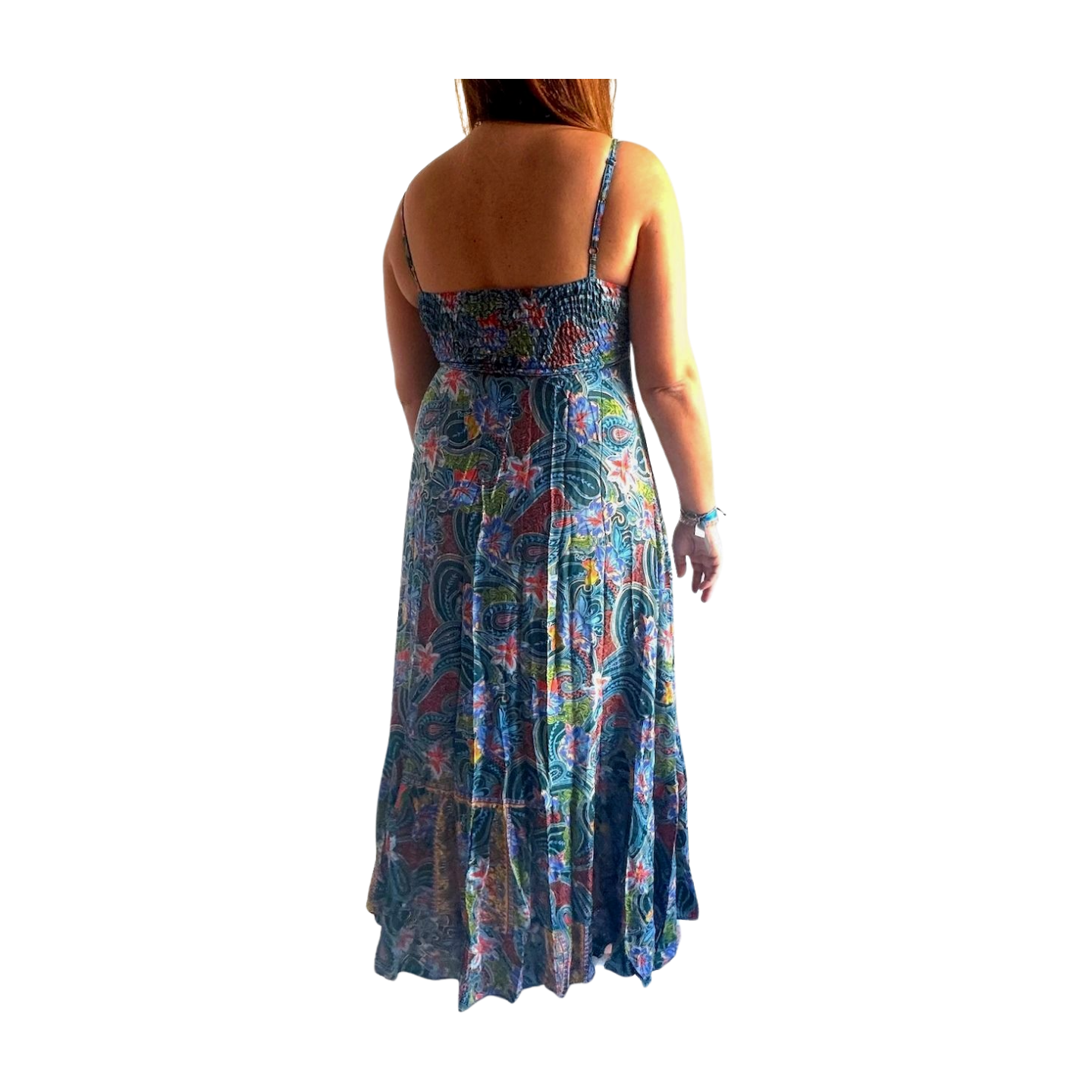 Vestido indio estampado de seda