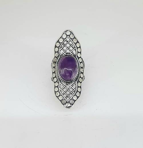 Anillo de plata con amatista