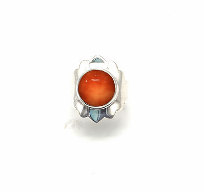 Anillo de Plata de la India con cornalina