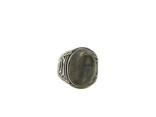 Anillo de plata de la India con labradorita