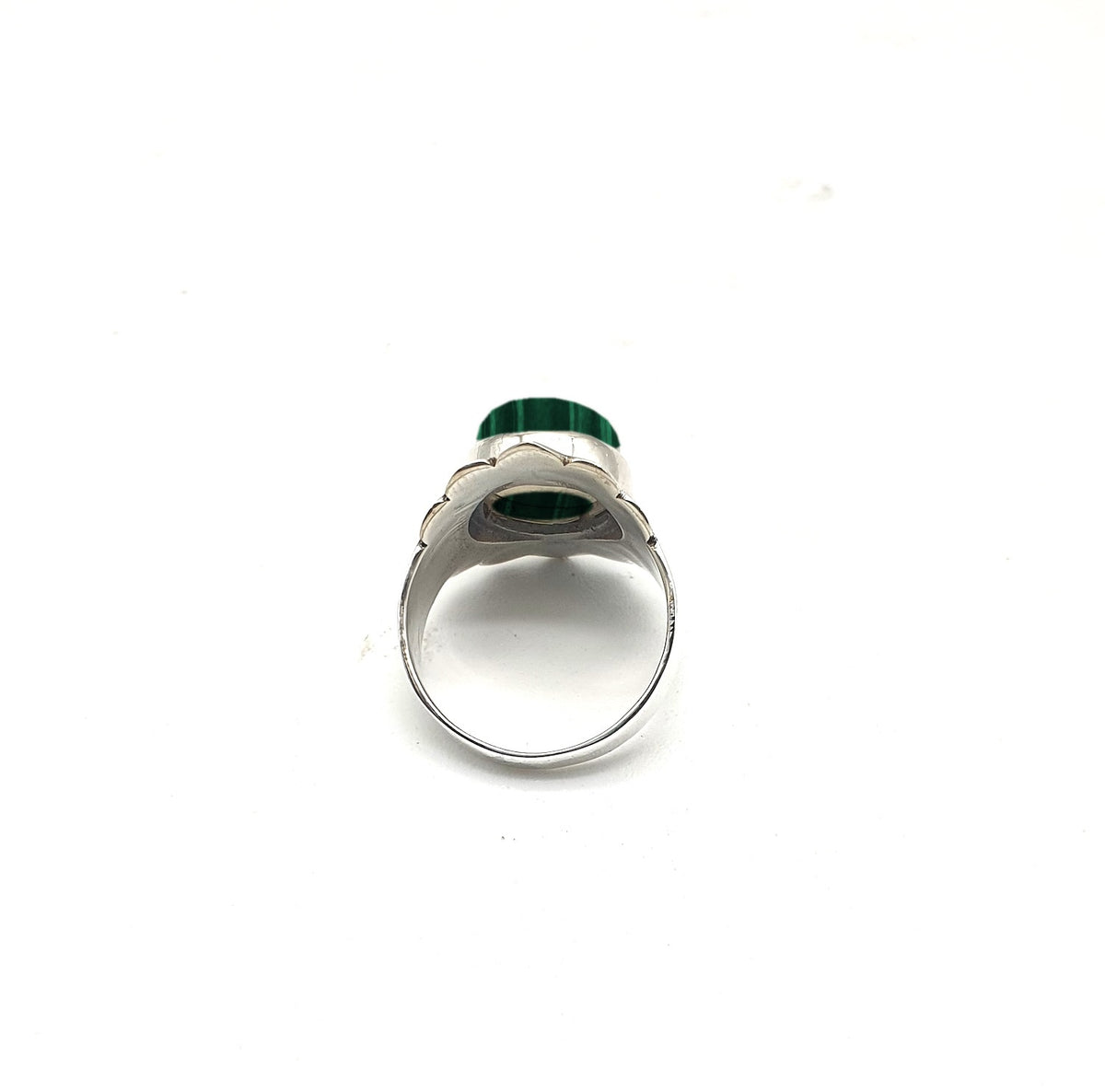 Anillo de Plata de la India con malaquita