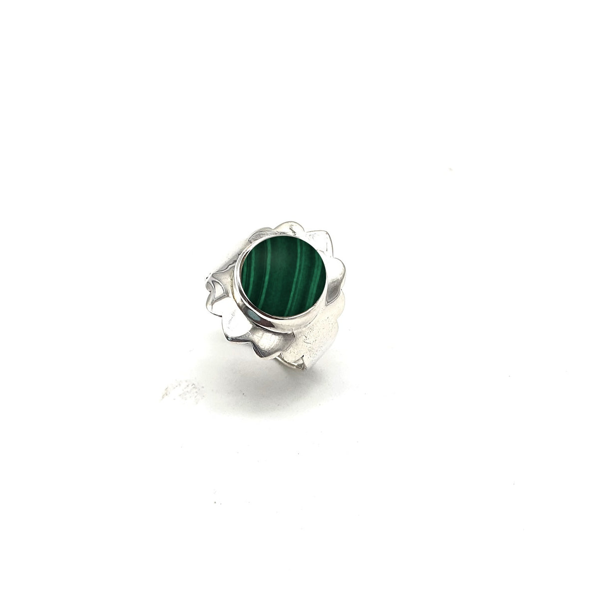 Anillo de Plata de la India con malaquita