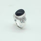 Anillo de plata de la India con onix negro