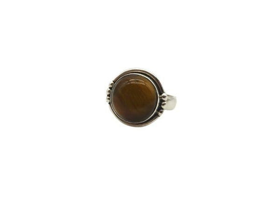 Anillo pequeño de Plata con ojo de tigre