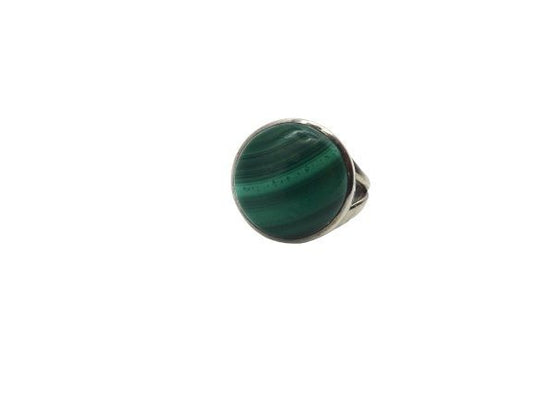 Anillo de Plata de la India con malaquita