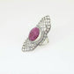 Anillo de plata con rubi de jaipur