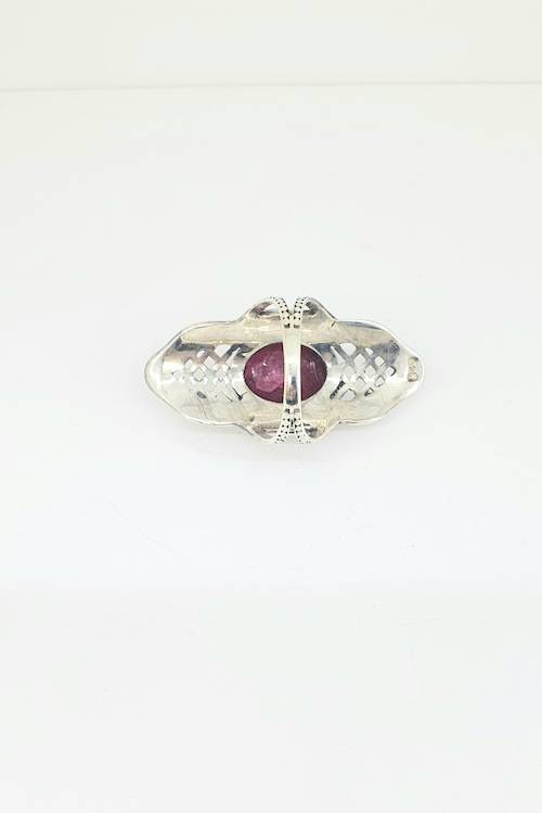 Anillo de plata con rubi de jaipur
