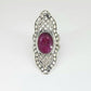Anillo de plata con rubi de jaipur
