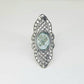 Anillo de plata con topacio azul
