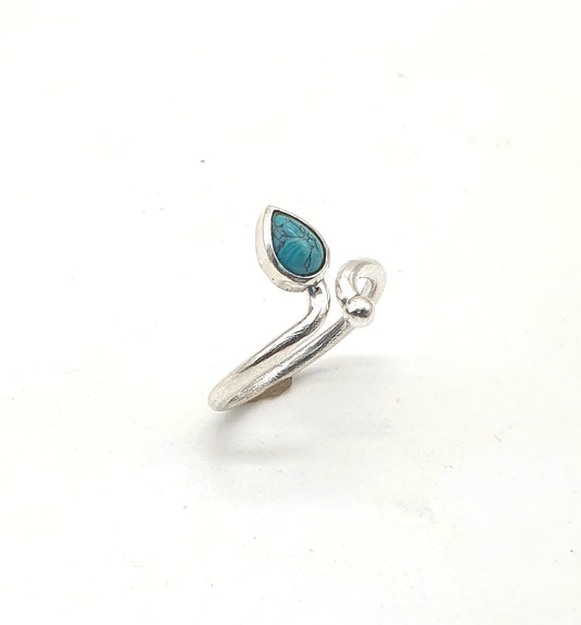 Anillo de Plata ajustable con turquesa