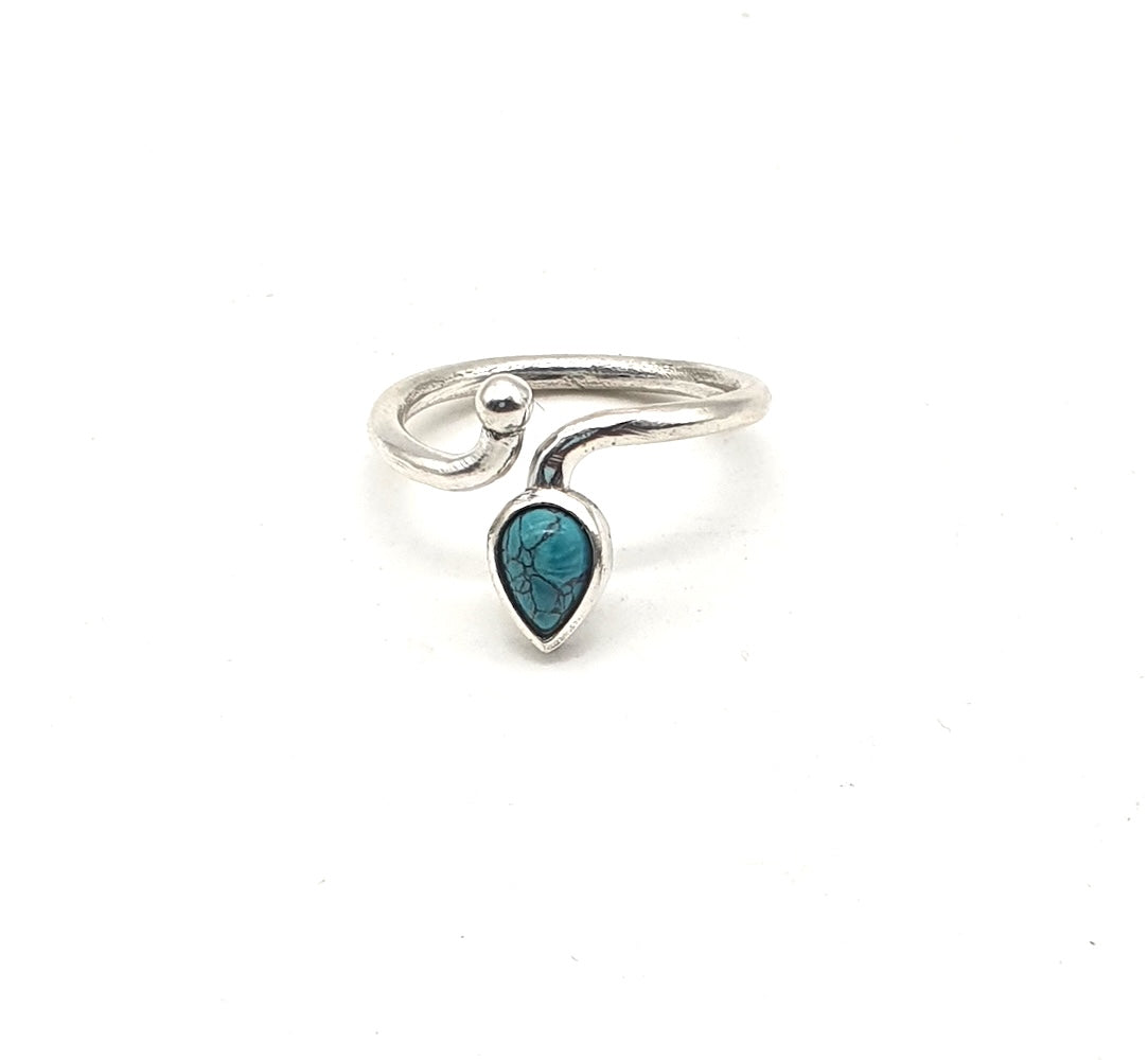 Anillo de Plata ajustable con turquesa