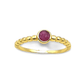 Anillo de plata dorada con rubi de jaipur