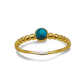 Anillo de plata dorada con turquesa