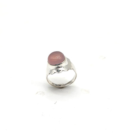 Anillo de Plata con cuarzo rosa