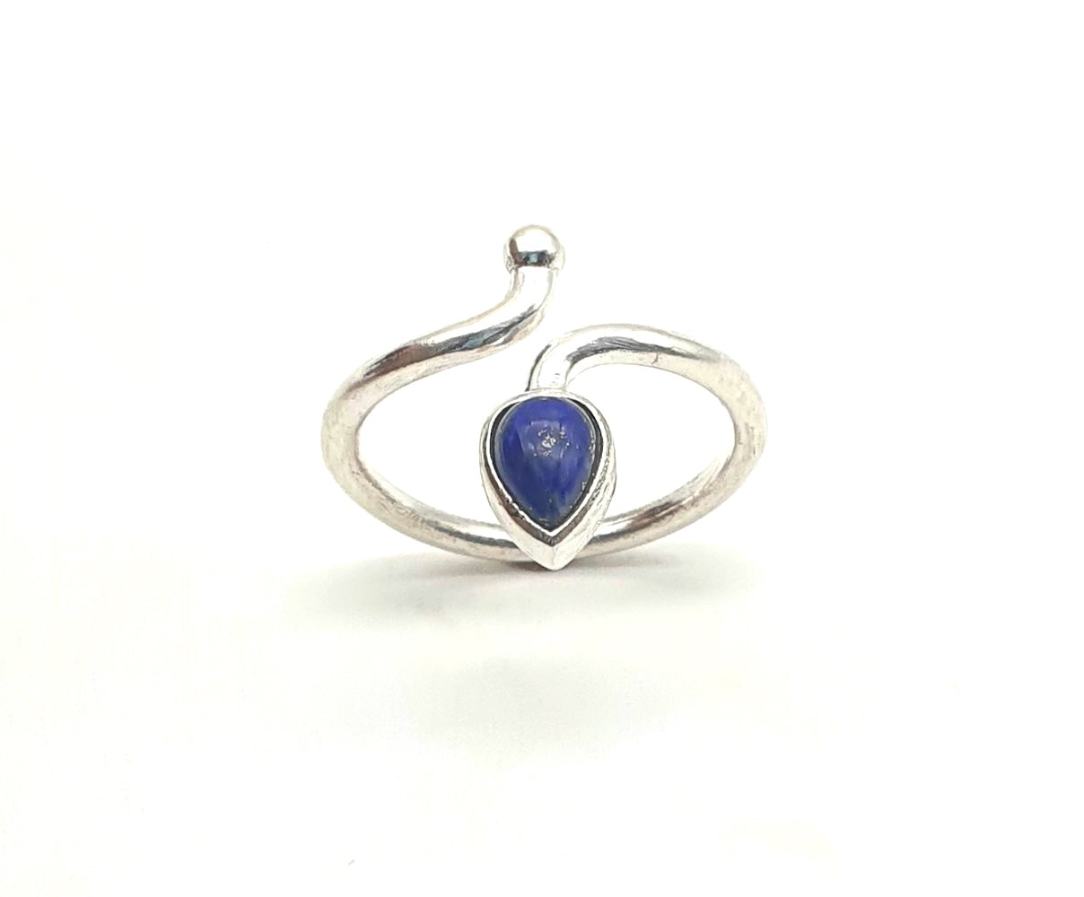 Anillo de Plata ajustable con lapislázuli